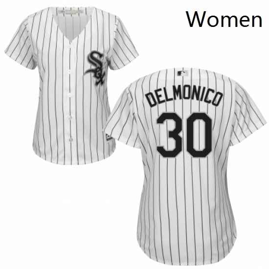 Womens Majestic Chicago White Sox 30 Nicky Delmonico Replica White Home Cool Base MLB Jersey